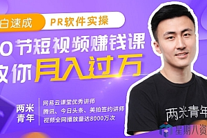 小白速成PR软件实操:20节短视频赚钱课,教你月入过万