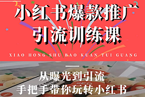 狼叔带你玩小红书 爆款推广引流训练课程