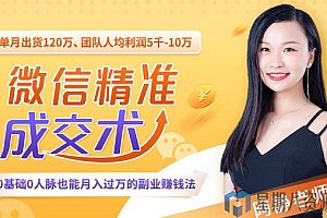 16节微信变现课 零基础没人脉也能月入过万的副业赚钱法,玩赚流量日爆千单!