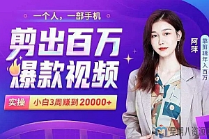 小白易上手的手机剪辑赚钱课,抓住短视频风口月赚2万+