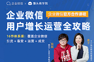 企业微信运营增长全攻略:引流+裂变+运营+成交(16节体系课)