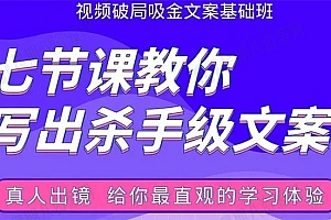 张根视频破局吸金文案班:七节课教你写出杀手级文案