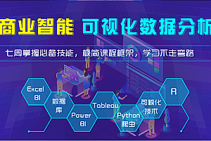 从零开始学可视化数据分析师就业课程(Excel、 MySQL、Power BI、Tableau、python、R)