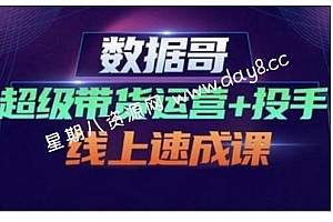 数据哥·超级带货运营+投手线上速成课