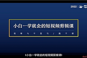 魏不惑 小白一学就会的短视频剪辑课