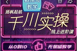 数据哥抖音教程,千川高阶+流量运营实操+直播带货运营课
