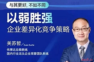 关苏哲:以弱胜强 企业差异化竞争策略