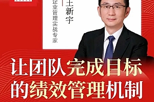 王新宇 让团队完成目标的绩效管理机制